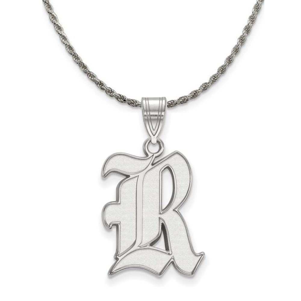Sterling Silver Rice U. Large 'R' Pendant Necklace - 20 Inch